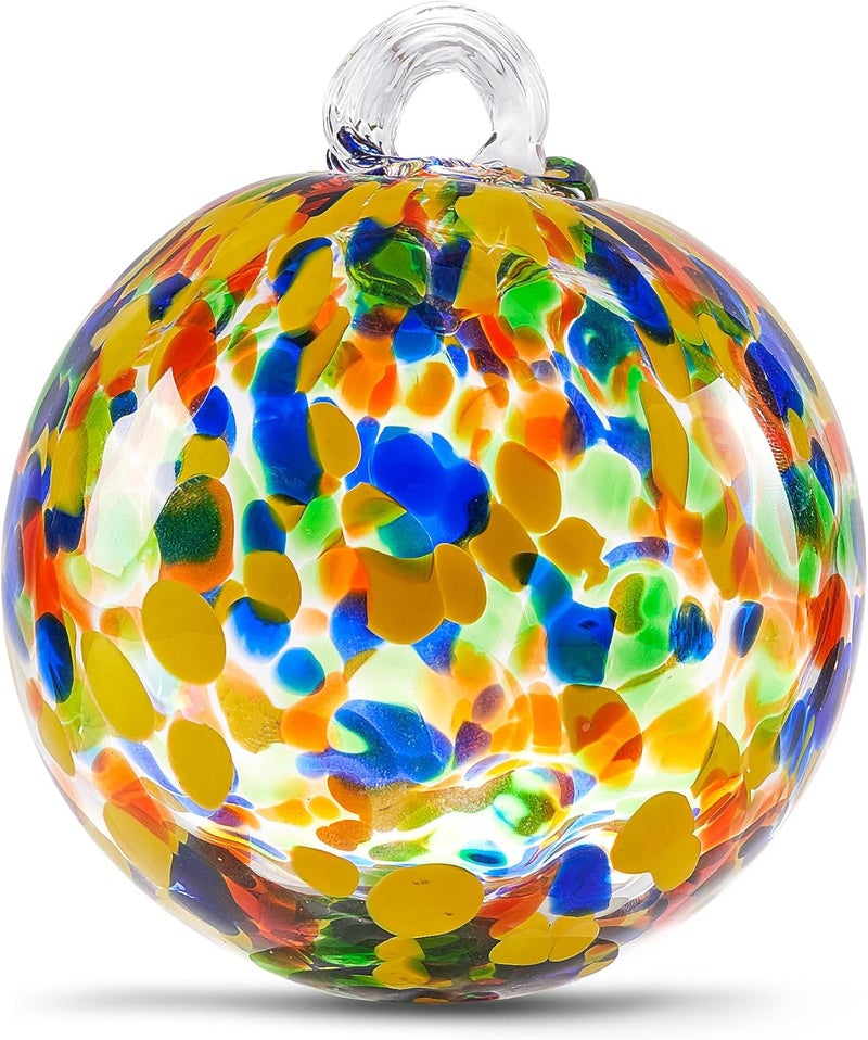 EUSTUMA Hand Blown Glass Witch Ball,Glass Ball Ornament Hanging Garden Gazing Ball Indoor Outdoor Home Décor. (2) - Image 1
